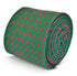 green tie with pink cross pattern in 100% cotton linen