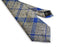 grey with blue check design cotton/linen tie