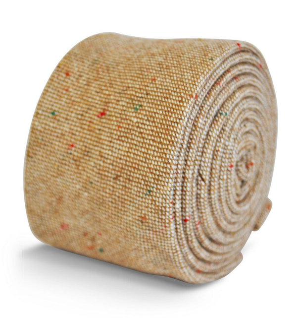 skinny beige speckled tie