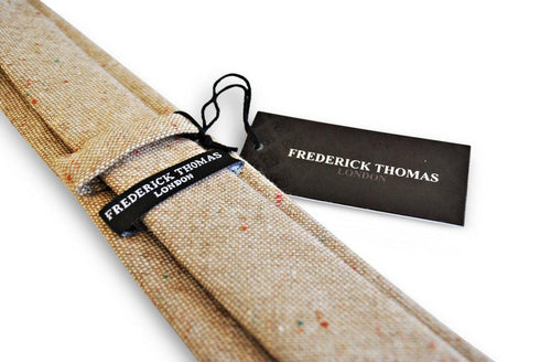 skinny beige speckled tie