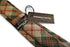 green, beige, orange and red check tie