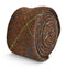 brown, blue and green check tweed skinny tie