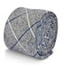 light grey tie with blue and white windowpane design