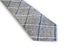 light grey tie with blue and white windowpane design