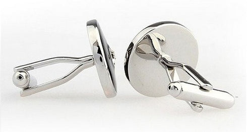 Beautiful black circular cuff links with studded jewel design