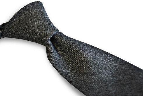 plain dark grey cotton/linen tie