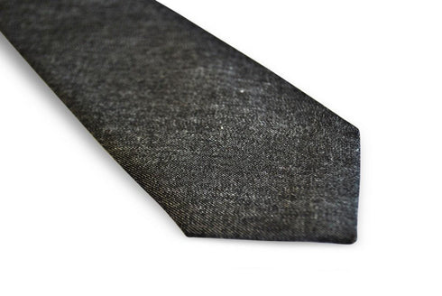 plain dark grey cotton/linen tie