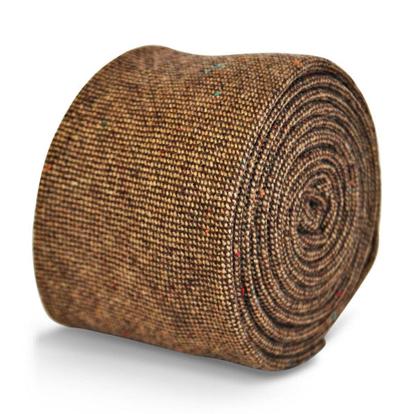 plain brown square design tie