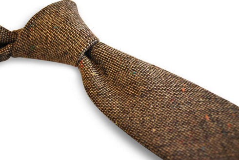 plain brown square design tie