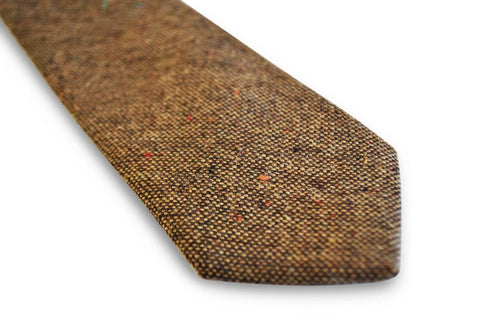 plain brown square design tie