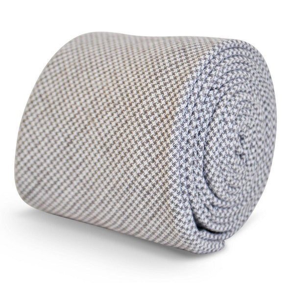 light grey dogtooth skinny tie