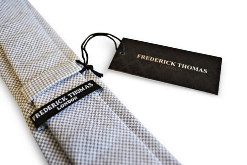 light grey dogtooth skinny tie