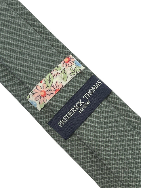 sea green textured cotton tie