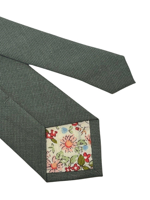 sea green textured cotton tie