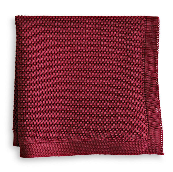 plain maroon knitted pocket square