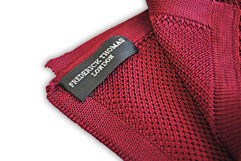 plain maroon knitted pocket square