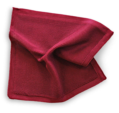 plain maroon knitted pocket square