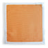 peach knitted pocket square with white edging