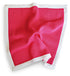 bright pink knitted pocket square with white edging