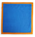 royal blue knitted pocket square with orange edging