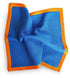 royal blue knitted pocket square with orange edging