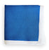 royal blue knitted pocket square with white edging