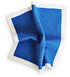 royal blue knitted pocket square with white edging