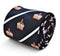 navy tie with white stripes and royal crown design