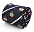 navy tie with white stripes and royal crown design