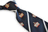 navy tie with white stripes and royal crown design