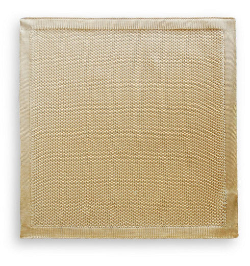 plain beige knitted pocket square