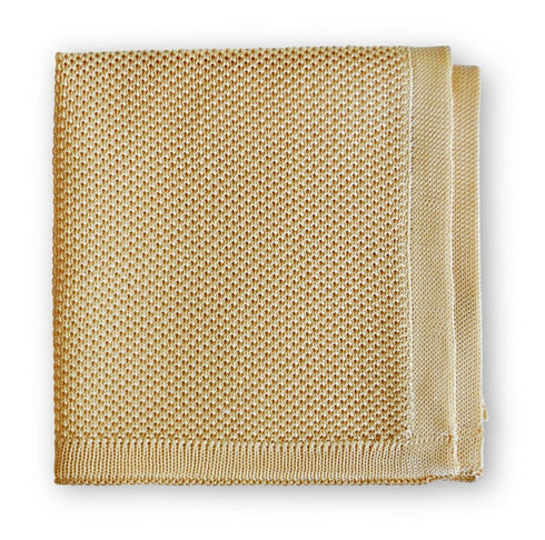 plain beige knitted pocket square