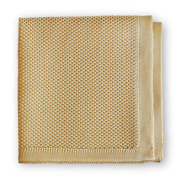plain beige knitted pocket square