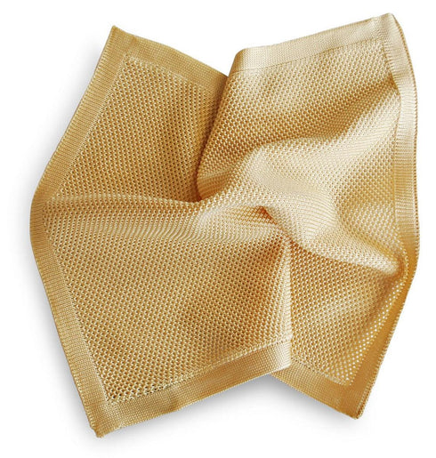 plain beige knitted pocket square
