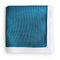 teal knitted pocket square with white edging