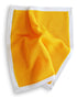 yellow knitted pocket square with white edging