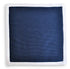 navy blue knitted pocket square with white edging