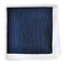 navy blue knitted pocket square with white edging