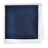 navy blue knitted pocket square with white edging