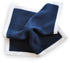 navy blue knitted pocket square with white edging