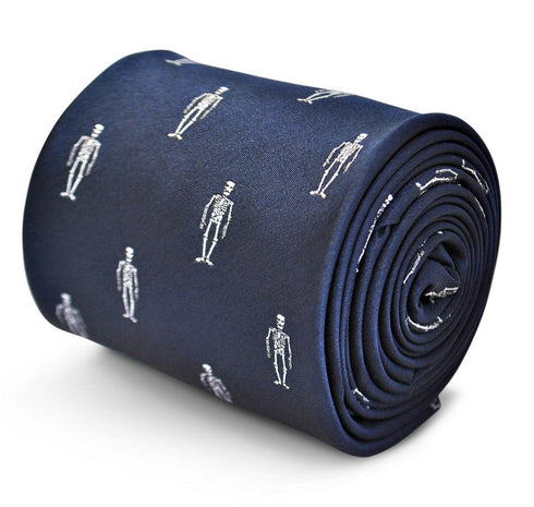 Frederick Thomas Halloween Skeleton Pattern Mens Tie