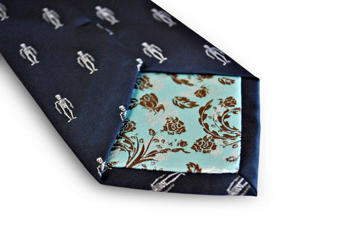 Frederick Thomas Halloween Skeleton Pattern Mens Tie