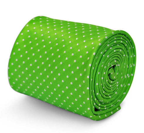 lime green tie with white pin spots