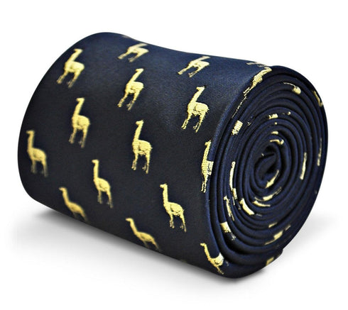 navy tie with llama design