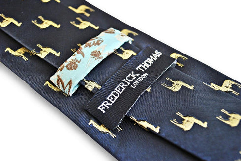 navy tie with llama design