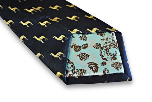 navy tie with llama design