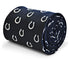 navy tie with horseshoe design