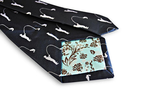 navy tie with fishing design