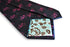 navy tie with pink bicycle design