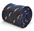 navy tie with parrot design